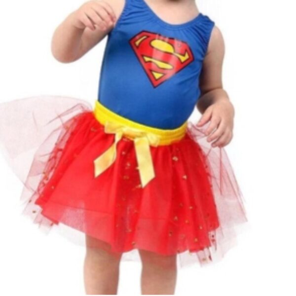 Fantasia Super girl Infantil para Bebê Dress Up com Collant