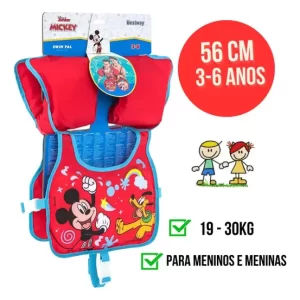 Boia Colete Infantil Salva Vidas - Mickey Mouse Fator 50+