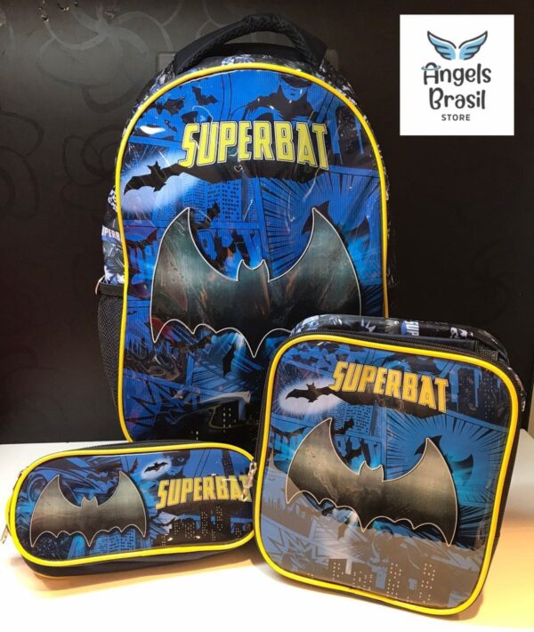 Kit Mochila Escolar Batman