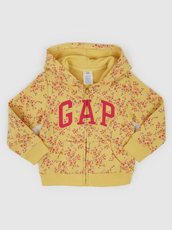 Moletom gap floral amarelo com capuz