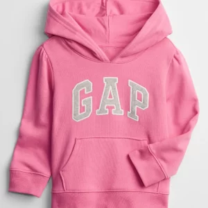 Moletom gap rosa chiclete fechado com capuz