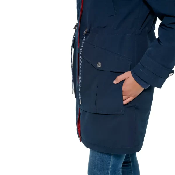 Jaqueta feminina Parka com capuz e gola de Sherpa