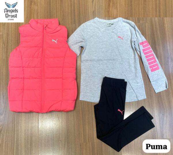 Trio Puma com colete Rosa 