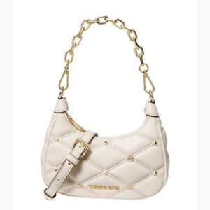 Michael Kors Cora Matelassê Mini Zip Off White