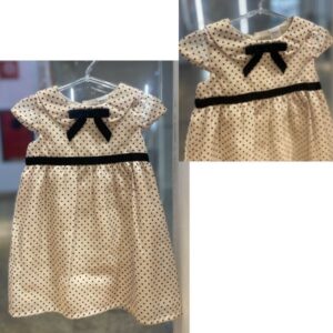 Vestido de Festa Luxo bege cintilante com bolinhas Infantil