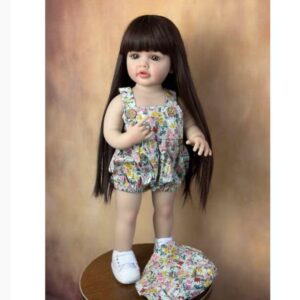 Bebe Boneca Reborn silicone Realista com cabelo Doll