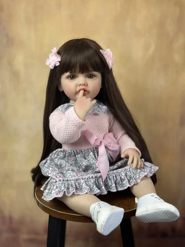 Boneca Bebe Reborn silicone Realista com cabelo Doll