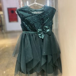 Vestido de Festa Verde luxo com glitter Infantil