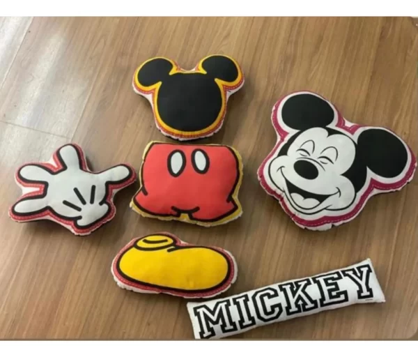 Kit com 6 Almofadas Decorativas Mickey
