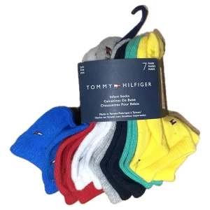 Kit 7 Pares de Meias Tommy Hilfiger Para Bebês