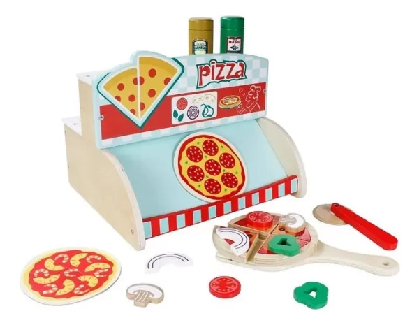 Brinquedo Montessori Pizzaria De Madeira 