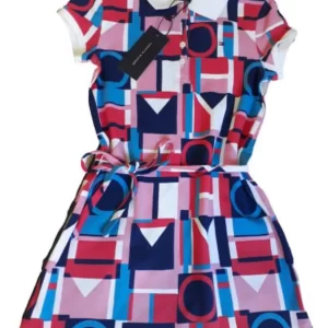 Vestido Infantil Tommy Hilfiger Com Estampa Geométrica