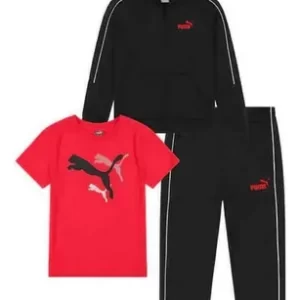 Kit Puma 3 Peças Roupas Blusa Calça E Casaco Com Capuz Apresentamos um conjunto elegante e confortável da marca Puma, perfeito para crianças.