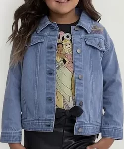 Conjunto Jaqueta Jeans Infantil + T Shirt Disney Princesas