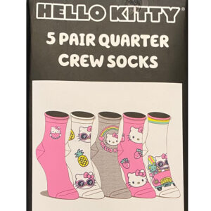 Meias Importadas Cano Alto Hello Kitty Kit Com 5 Pares