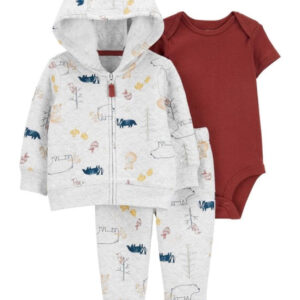 Conjunto 3 Peças Casaco Algodão Floresta Carter's